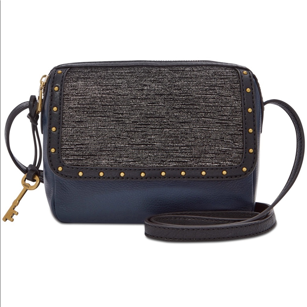 Fossil Aria Color-block Small Studded Crossbody
